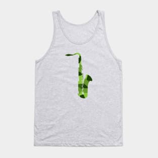 Blues Sax - Abstract green Tank Top